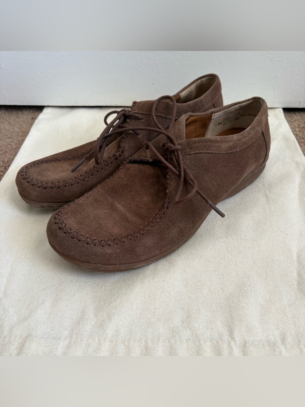 b.o.c. Born Harwick Women's Brown Leather Moccasin Shoes 7.5M Whipstitch